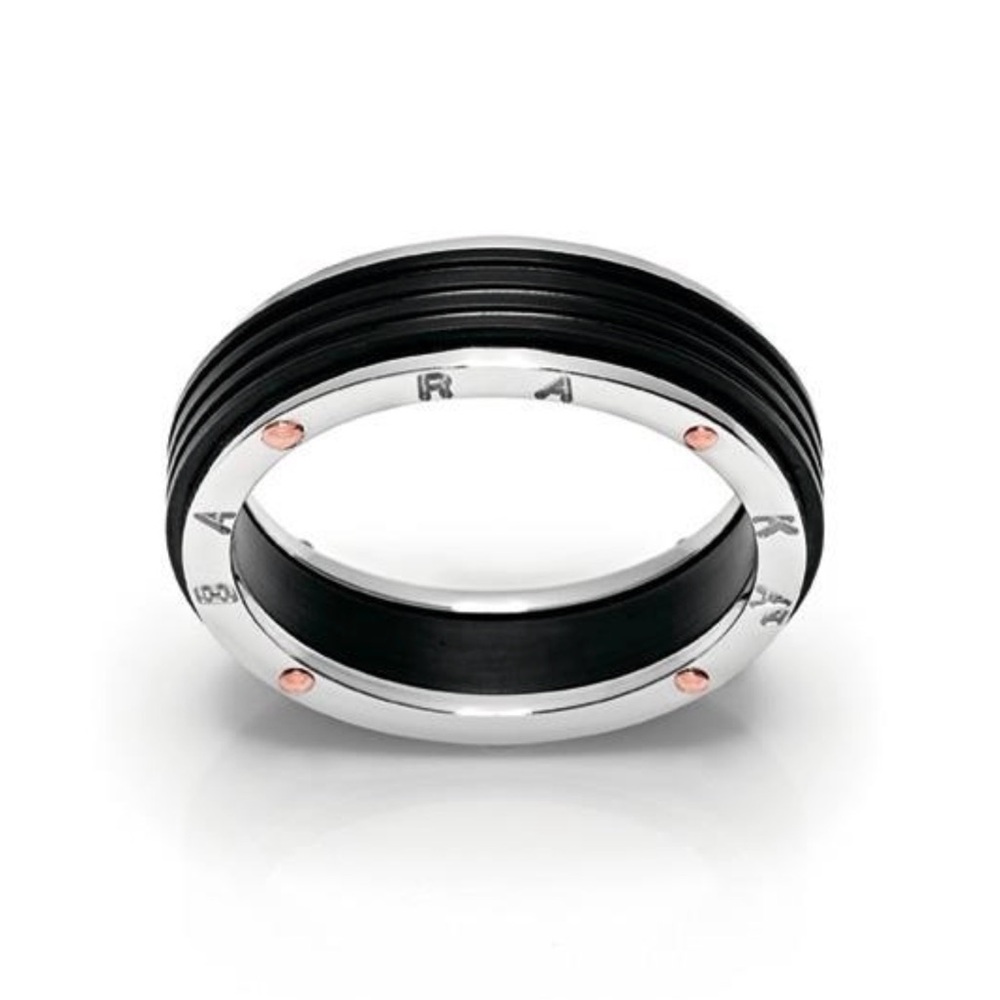 BARAKA Men's White and Rose Gold Ring Ritmika Collection AN211461GRGR180